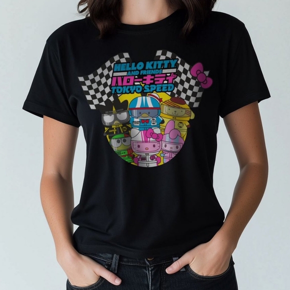 Hello Kitty And Friends Tokyo Speed Graphic Tee Womens LG Badtz-Maru My Melody - Picture 2 of 8